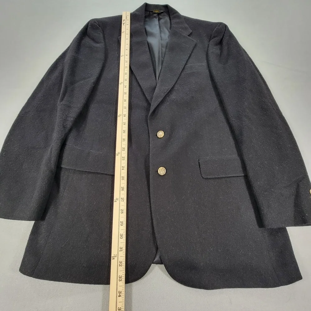 Turnbury Vintage Blazer 100% Camel Hair Black Two Button Sport Coat Men's 40L